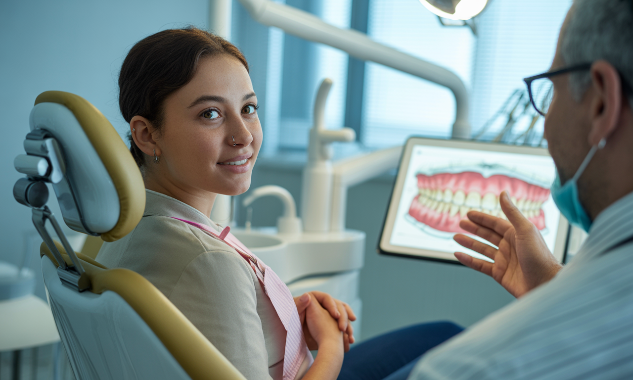 Blog 11 Partially visible woman at the dentist with the top portion visible; image appears corrupted with a large black section.